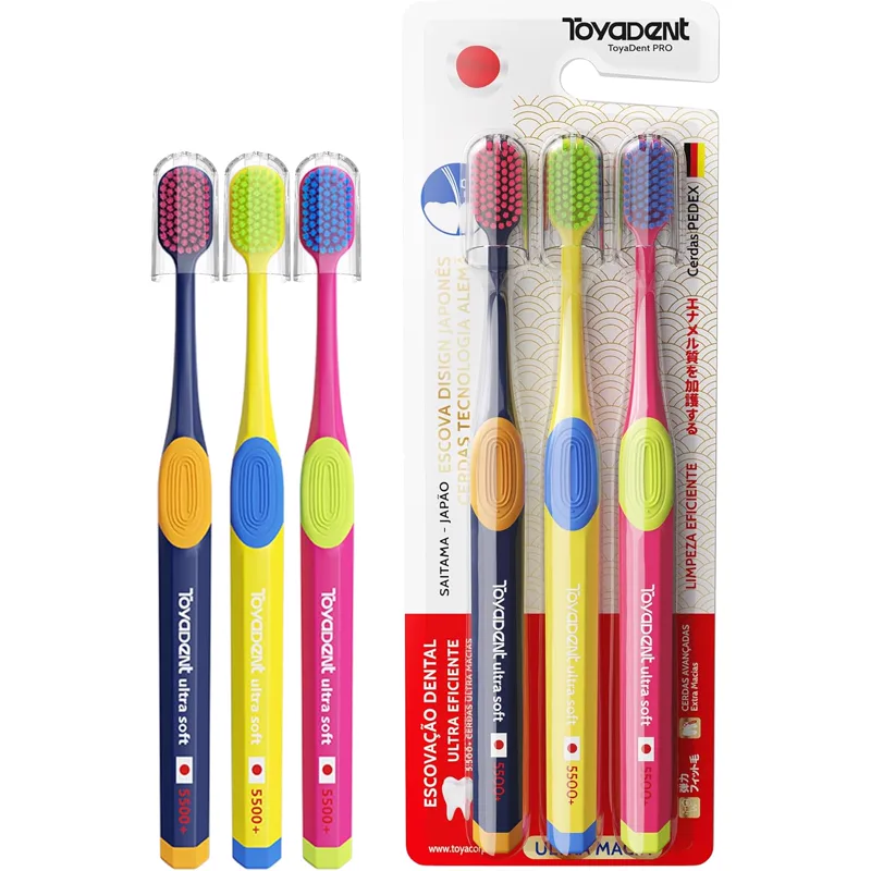 Kit 3 Escovas Toyadent 5500 cerdas macias — brinde
